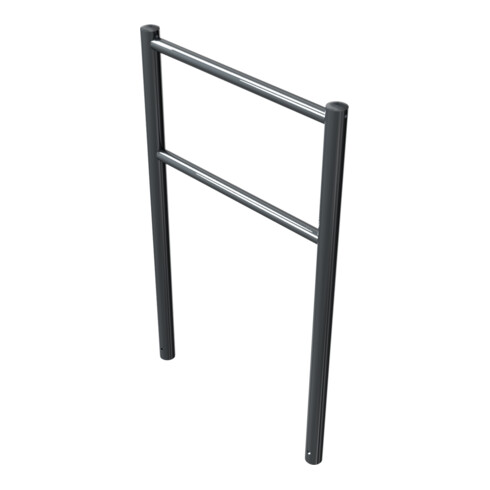 Schake Anlehnbügel Standrohre Ø 60mm, Höhe: 1300mm Querrohre Ø 42mm, Gesamtbreite: 800mm, beschichtet