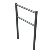Schake Anlehnbügel Standrohre Ø 60mm, Höhe: 1300mm Querrohre Ø 42mm, Gesamtbreite: 800mm, beschichtet-4