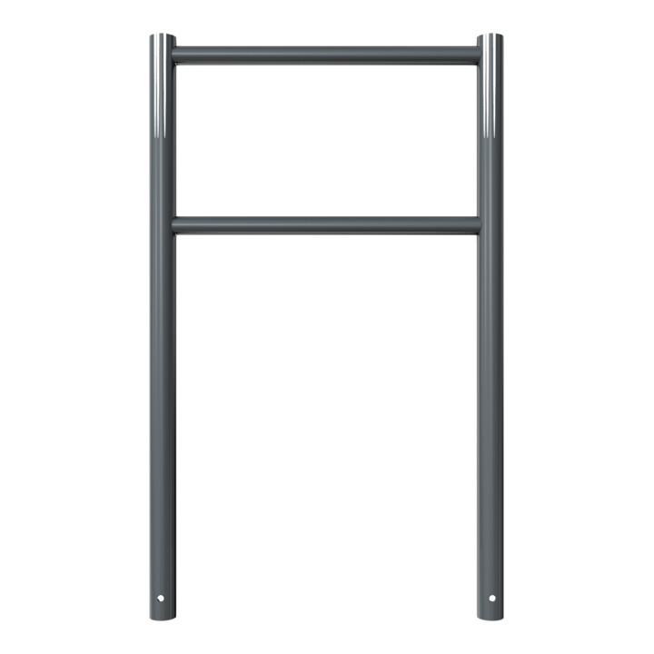 Schake Anlehnbügel Standrohre Ø 60mm, Höhe: 1300mm Querrohre Ø 42mm, Gesamtbreite: 800mm, beschichtet