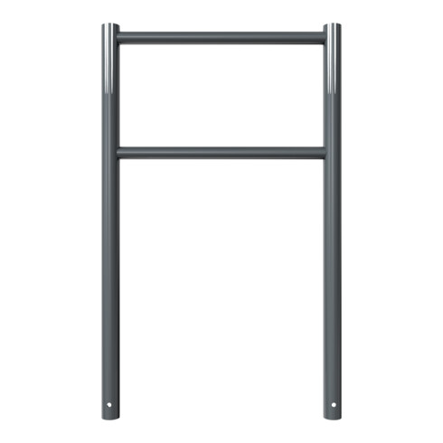 Schake Anlehnbügel Standrohre Ø 60mm, Höhe: 1300mm Querrohre Ø 42mm, Gesamtbreite: 800mm, beschichtet
