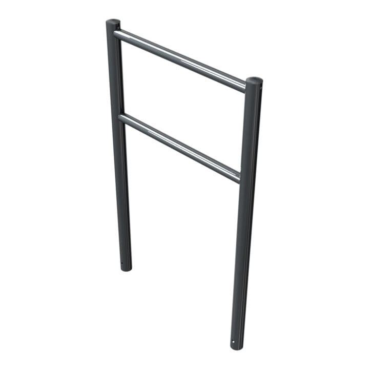 Schake Anlehnbügel Standrohre Ø 60mm, Höhe: 1300mm Querrohre Ø 42mm, Gesamtbreite: 800mm, beschichtet