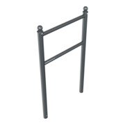 Schake Anlehnbügel Standrohre Ø 60mm, Höhe: 1300mm Querrohre Ø 42mm, Gesamtbreite: 800mm + Kugelkopf, beschichtet-5