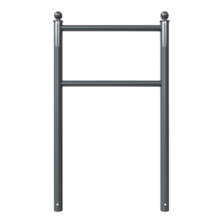 Schake Anlehnbügel Standrohre Ø 60mm, Höhe: 1300mm Querrohre Ø 42mm, Gesamtbreite: 800mm + Kugelkopf, beschichtet