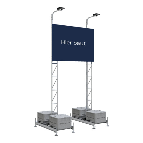 Schake Aufstellvorrichtung für Werbetafel 3x2m, mit Strahler, Lichtfarbe: 4000 K