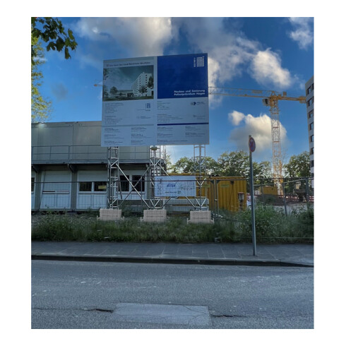 Schake Aufstellvorrichtung für Werbetafel 3x2m, mit Strahler, Lichtfarbe: 4000 K