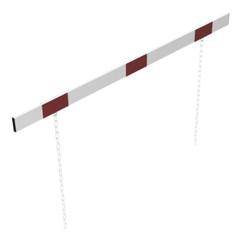 Schake Barriere aus Aluminiumprofil 100x20mm, Gesamtlänge 2000mm, beidseitig reflektierend