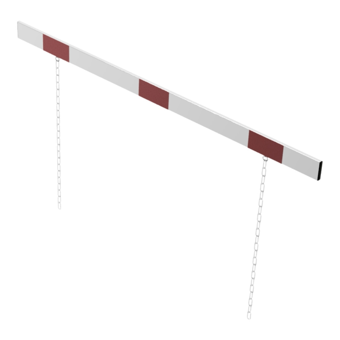 Schake Barriere aus Aluminiumprofil 100x20mm, Gesamtlänge 2000mm, einseitig reflektierend