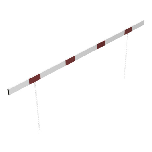 Schake Barriere aus Aluminiumprofil 100x20mm, Gesamtlänge 3000mm, beidseitig reflektierend
