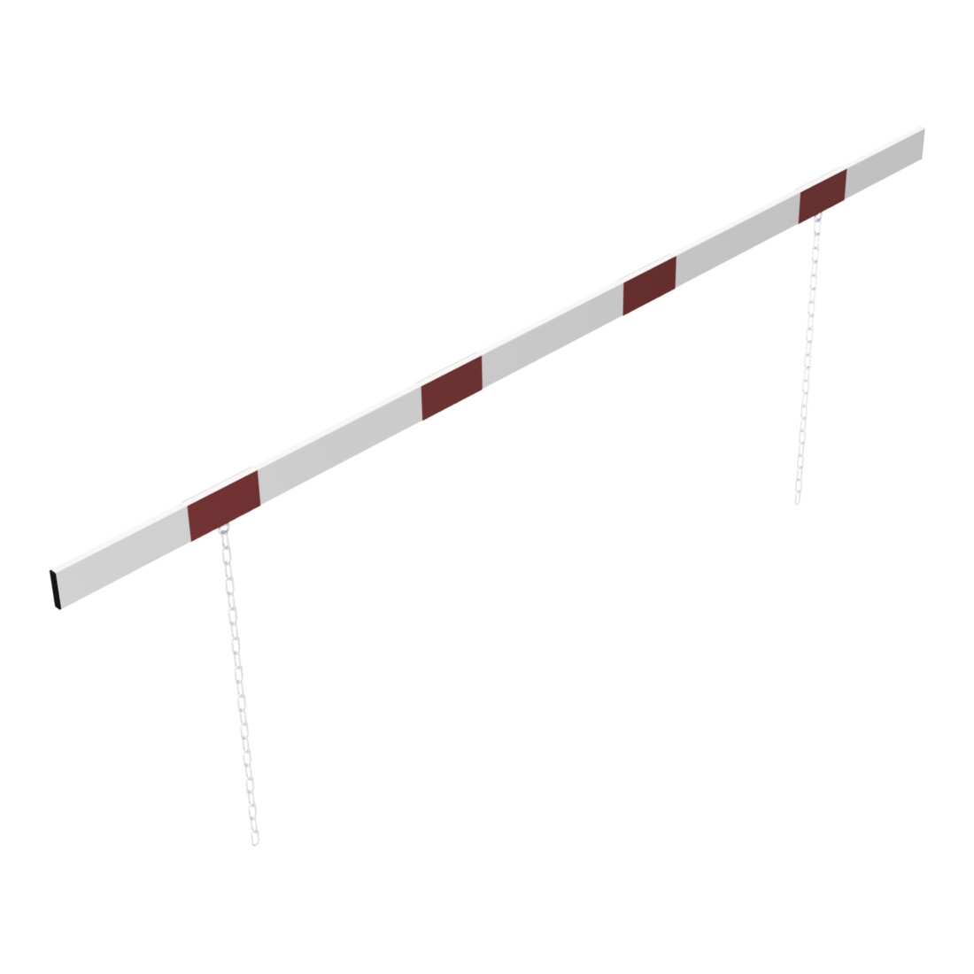 Schake Barriere aus Aluminiumprofil 100x20mm, Gesamtlänge 3000mm, beidseitig reflektierend