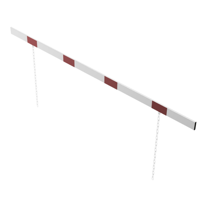 Schake Barriere aus Aluminiumprofil 100x20mm, Gesamtlänge 3000mm, einseitig reflektierend