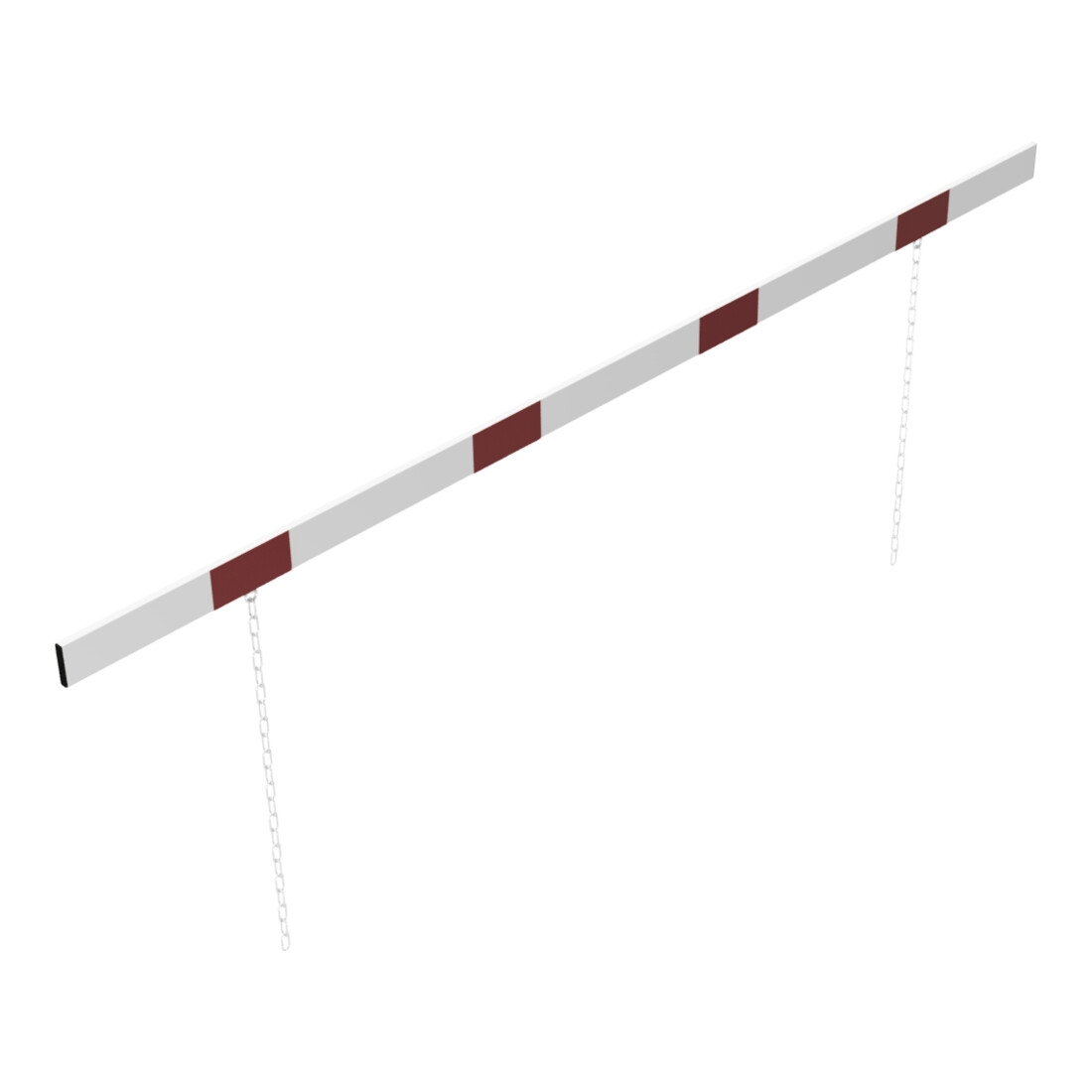 Schake Barriere aus Aluminiumprofil 100x20mm, Gesamtlänge 3000mm, einseitig reflektierend