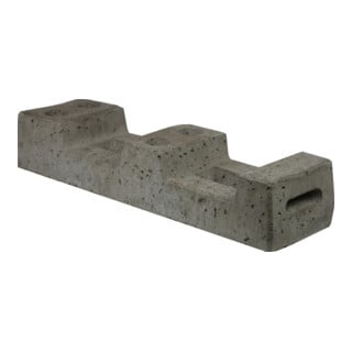 Schake Bauzaunfuß aus Beton, Länge: 690 mm, Höhe 130 mm, Breite 180 mm mit 4 Löchern (Ø 42 mm) 25 kg