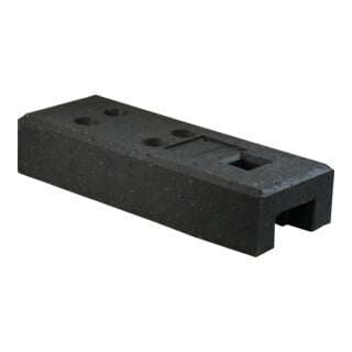 Schake Bauzaunfuß aus Kunststoffrecycling, Länge: 685 mm, Höhe 135 mm, Breite 250 mm mit 4 Löchern (Ø 42 mm) und 1 x 60 mm x 60 mm 20 kg