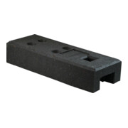 Schake Bauzaunfuß aus Kunststoffrecycling, Länge: 690 mm, Höhe 140 mm, Breite 255 mm 5 Einstecklöcher; 4x rund 42mm, 1 x 60x60mm, Farbe: schwarz, 26 kg