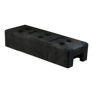 Schake Bauzaunfuß aus Kunststoffrecycling, Länge: 700 mm, Höhe 160 mm, Breite 250 mm mit 6 Löchern (Ø 42 mm) 20 kg