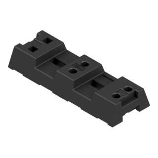 Schake Bauzaunfuß aus Kunststoffrecycling, Länge: 800 mm, Höhe 125 mm, Breite 290 mm mit 4 Löchern (Ø 42 mm) und 2 x 40 mm x 40 mm 16 kg