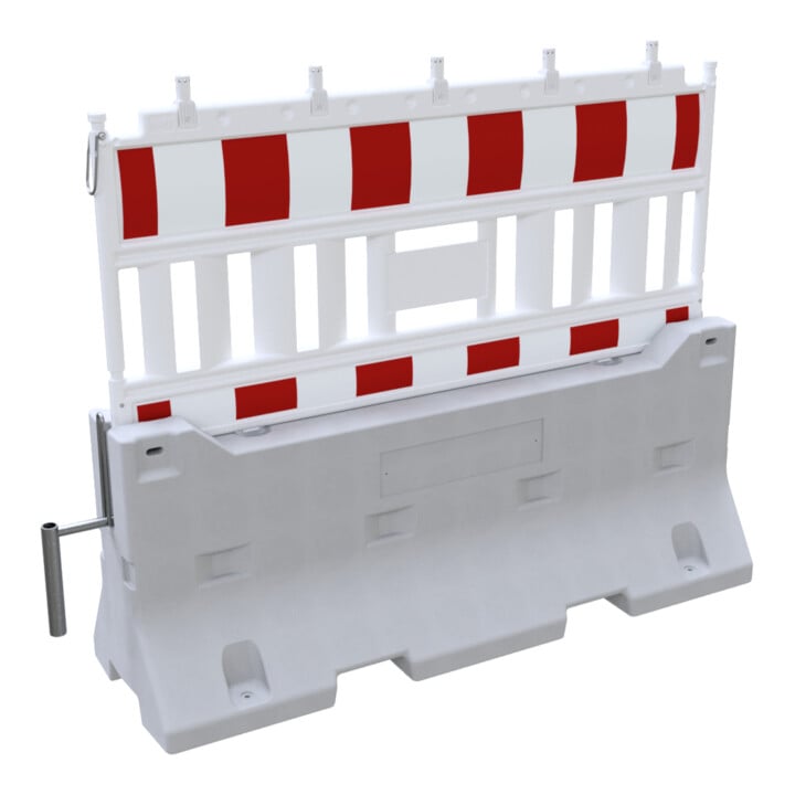 Schake Betonleitwand SET 2, mit Lampenadapter, rot weißer Folie (Art.-Nr. 33420KA)