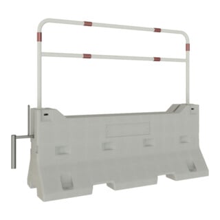 Schake Betonleitwand SET 3, mit Querholm, feuerverzinkt und weiß beschichtet mit rot reflektierenden Streifen (Art.-Nr. 465_64B)