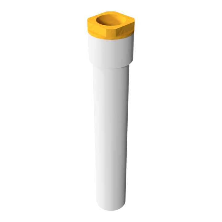 Schake Bodenhülse aus Grauguß + Gewinde, Spannring 300mm lang für 60mm RohrØ