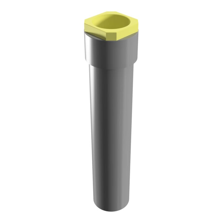 Schake Bodenhülse aus Grauguß + Gewinde, Spannring 500mm lang für 76mm Ø