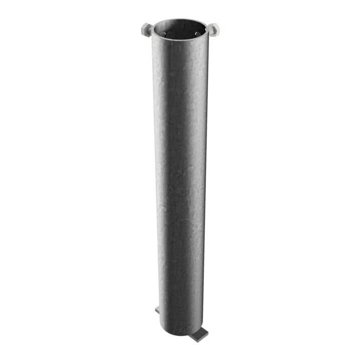 Schake Bodenhülse für Rohrpfosten Ø48mm + zwei seitlichen Verschraubungen, Länge: 400mm, feuerverzinkt