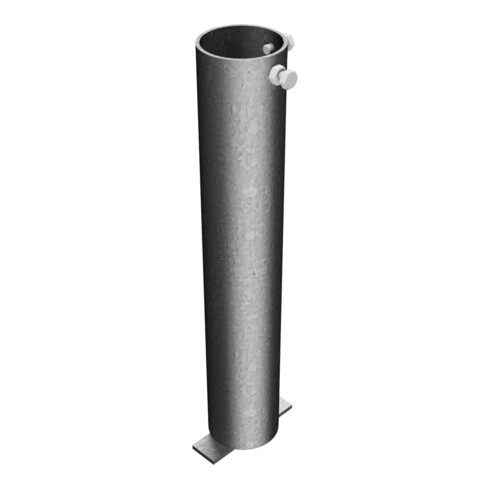 Schake Bodenhülse für Rohrpfosten Ø76mm + zwei seitlichen Verschraubungen, Länge: 400mm, feuerverzinkt