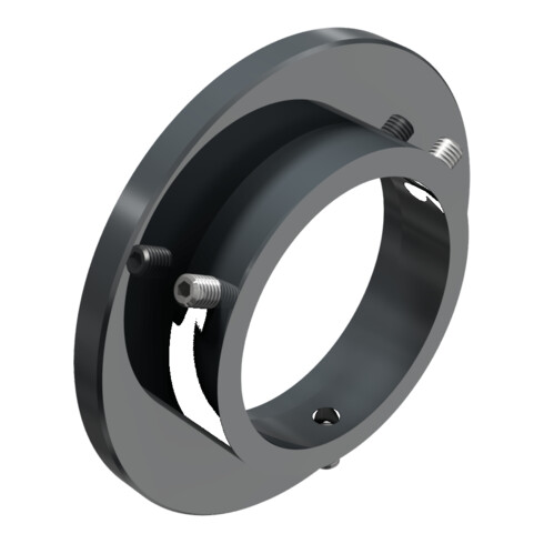 Schake Bodenrosette für 76mm Pfosten für Modell 478 + 3 Befestigungsschrauben M8 (auf 120°), beschichtet,