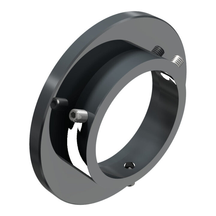 Schake Bodenrosette für 76mm Pfosten für Modell 478 + 3 Befestigungsschrauben M8 (auf 120°), beschichtet,