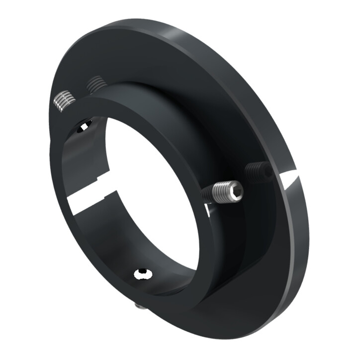Schake Bodenrosette für 76mm Pfosten für Modell 478 + 3 Befestigungsschrauben M8 (auf 120°), beschichtet,