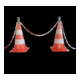 Schake Chaîne de barrière rouge/blanc, plastique 6 mm, 25 m-1