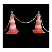 Schake Chaîne de barrière rouge/blanc, plastique 6 mm, 25 m