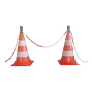 Schake Chaîne de barrière rouge/blanc, plastique 6 mm, 25 m