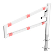 Schake Drehbare Wegesperre + selbsteinrastender Verriegelung 1,50m + Dreikantverschluß Drehpfosten: Ø 102mm, Schrankenarm: 60x40mm, zum Einbetonieren, beschichtet, weiß / rot-4