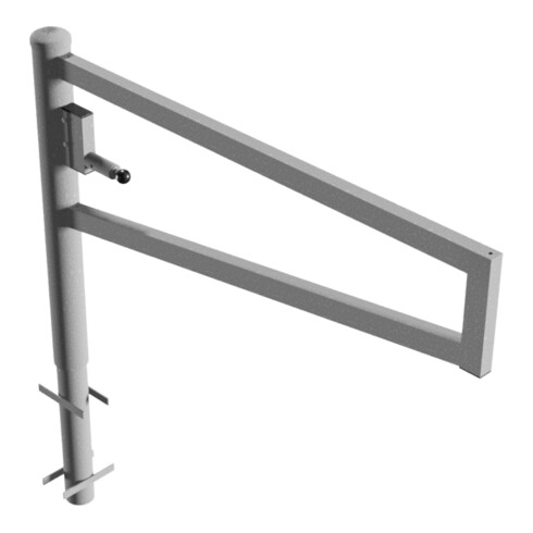 Schake Drehbare Wegesperre + selbsteinrastender Verriegelung 1,50m + Profilzylinder Drehpfosten: Ø 102mm, Schrankenarm: 60x40mm, zum Einbetonieren, feuerverzinkt