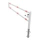 Schake Drehbare Wegesperre + selbsteinrastender Verriegelung 1,50m + Profilzylinder Drehpfosten: Ø 102mm, Schrankenarm: 60x40mm, zum Einbetonieren, beschichtet, weiß / rot