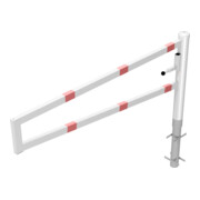 Schake Drehbare Wegesperre + selbsteinrastender Verriegelung 2,00m für Vorhangschloss Drehpfosten: Ø 102mm, Schrankenarm: 60x40mm, zum Einbetonieren, weiß / rot-4