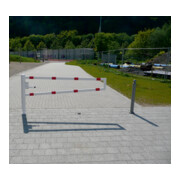 Schake Drehbare Wegesperre + selbsteinrastender Verriegelung 2,00m + Profilzylinder Drehpfosten: Ø 102mm, Schrankenarm: 60x40mm, zum Einbetonieren, feuerverzinkt-2