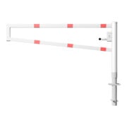 Schake Drehbare Wegesperre + selbsteinrastender Verriegelung 2,00m + Profilzylinder Drehpfosten: Ø 102mm, Schrankenarm: 60x40mm, zum Einbetonieren, beschichtet, weiß / rot-5