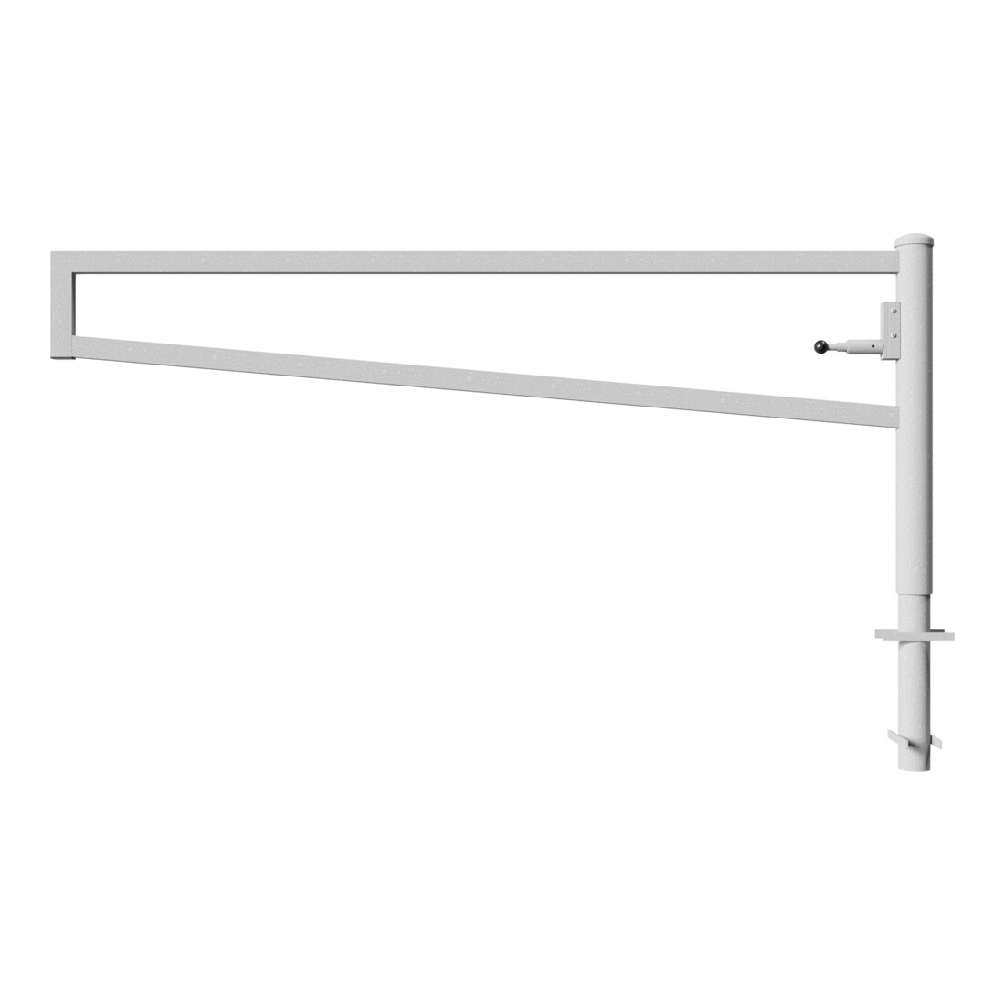 Schake Drehbare Wegesperre + selbsteinrastender Verriegelung 2,50m für Vorhangschloss Drehpfosten: Ø 102mm, Schrankenarm: 60x40mm, zum Einbetonieren,