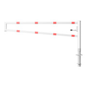 Schake Drehbare Wegesperre + selbsteinrastender Verriegelung 2,50m für Vorhangschloss Drehpfosten: Ø 102mm, Schrankenarm: 60x40mm, zum Einbetonieren, weiß / rot-5