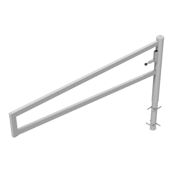 Schake Drehbare Wegesperre + selbsteinrastender Verriegelung 2,50m für Vorhangschloss Drehpfosten: Ø 102mm, Schrankenarm: 60x40mm, zum Einbetonieren,
