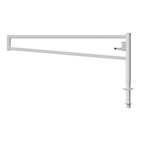 Schake Drehbare Wegesperre + selbsteinrastender Verriegelung 2,50m + Profilzylinder Drehpfosten: Ø 102mm, Schrankenarm: 60x40mm, zum Einbetonieren, feuerverzinkt