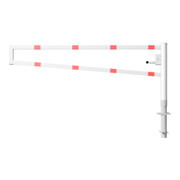Schake Drehbare Wegesperre + selbsteinrastender Verriegelung 2,50m + Profilzylinder Drehpfosten: Ø 102mm, Schrankenarm: 60x40mm, zum Einbetonieren, beschichtet, weiß / rot-5