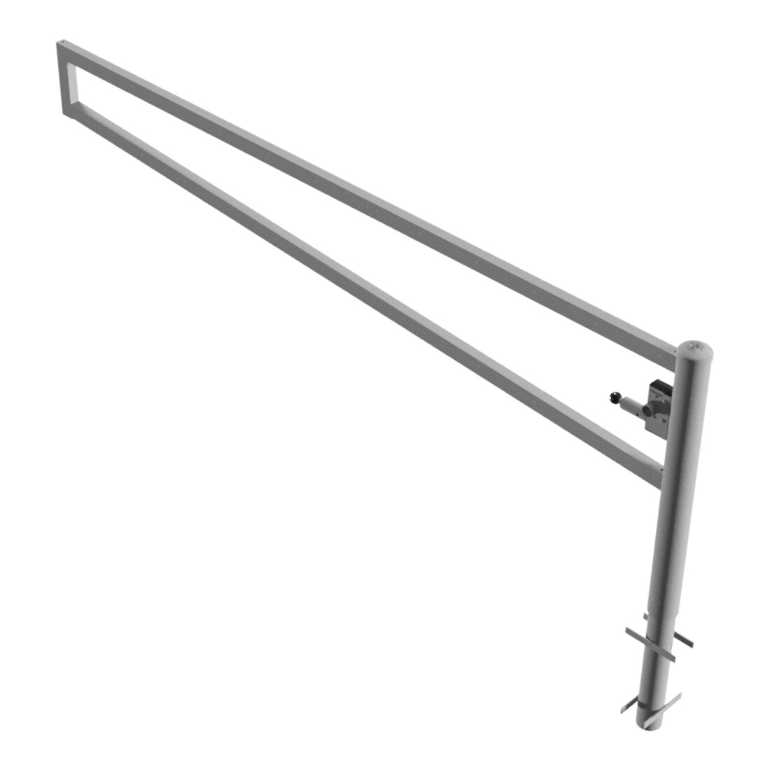 Schake Drehbare Wegesperre + selbsteinrastender Verriegelung 3,00m + Dreikantverschluß Drehpfosten: Ø 102mm, Schrankenarm: 60x40mm, zum Einbetonieren,