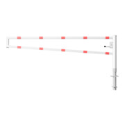 Schake Drehbare Wegesperre + selbsteinrastender Verriegelung 3,00m + Profilzylinder Drehpfosten: Ø 102mm, Schrankenarm: 60x40mm, zum Einbetonieren, beschichtet, weiß / rot-5