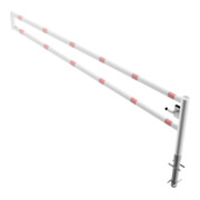Schake Drehbare Wegesperre + selbsteinrastender Verriegelung 3,50m + Dreikantverschluß Drehpfosten: Ø 102mm, Schrankenarm: 60x40mm, zum Einbetonieren, beschichtet, weiß / rot-4