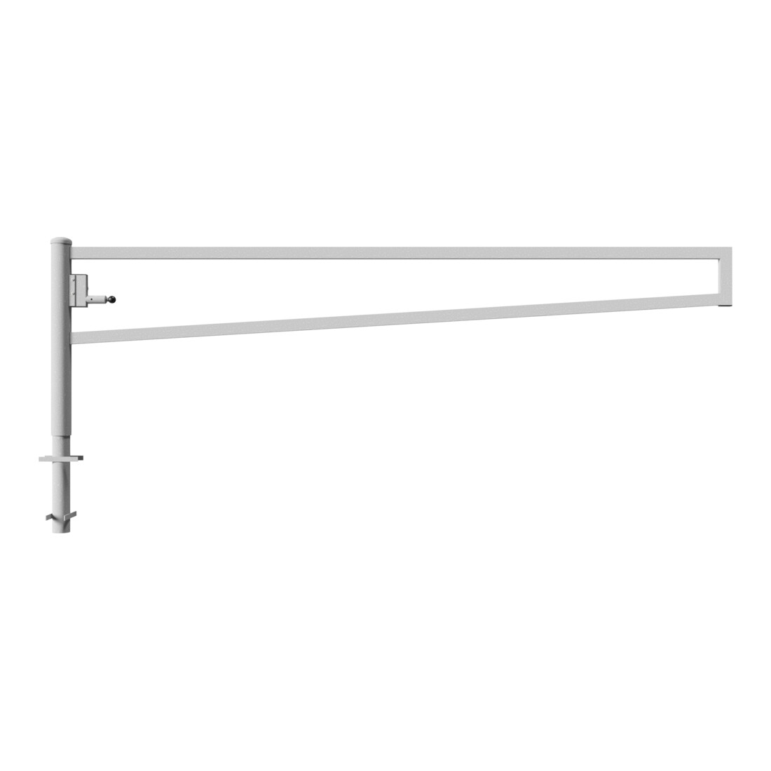 Schake Drehbare Wegesperre + selbsteinrastender Verriegelung 3,50m + Dreikantverschluß Drehpfosten: Ø 102mm, Schrankenarm: 60x40mm, zum Einbetonieren,