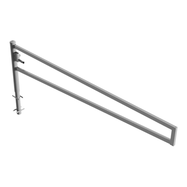 Schake Drehbare Wegesperre + selbsteinrastender Verriegelung 3,50m + Dreikantverschluß Drehpfosten: Ø 102mm, Schrankenarm: 60x40mm, zum Einbetonieren,