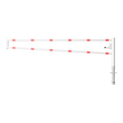 Schake Drehbare Wegesperre + selbsteinrastender Verriegelung 3,50m + Profilzylinder Drehpfosten: Ø 102mm, Schrankenarm: 60x40mm, zum Einbetonieren, beschichtet, weiß / rot-2