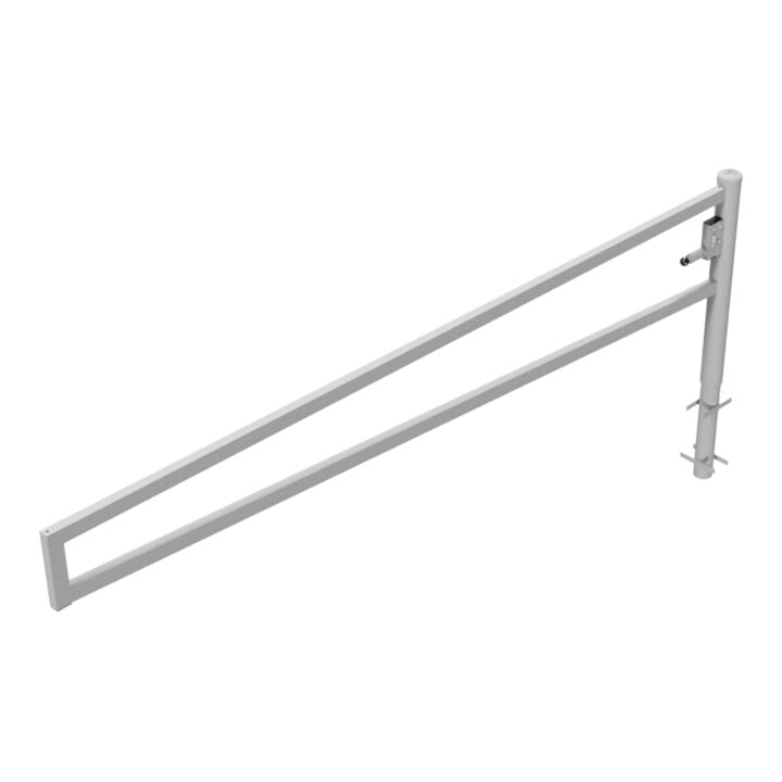 Schake Drehbare Wegesperre + selbsteinrastender Verriegelung 3,50m + Profilzylinder Drehpfosten: Ø 102mm, Schrankenarm: 60x40mm, zum Einbetonieren, feuerverzinkt